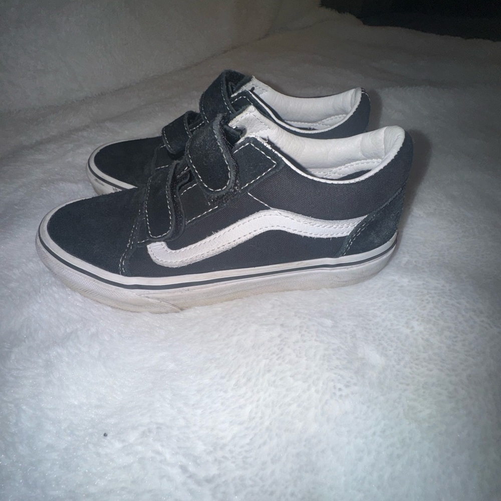 Vans Black and White Sneakers with Velcro Closure